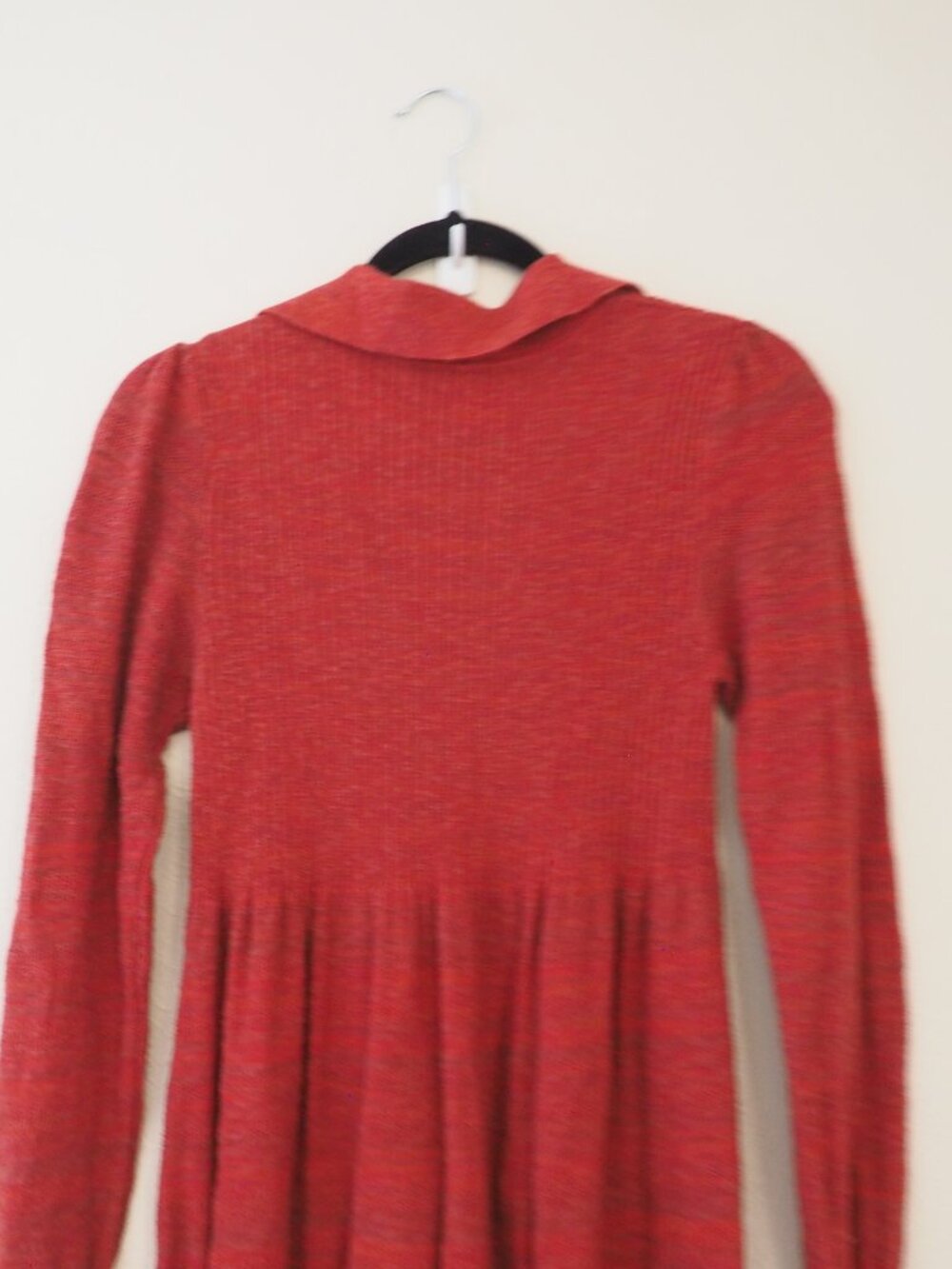 Free People Rain or Shine Knit Long Sleeve Collared Sweater Style Dress sz S - Picture 8 of 8